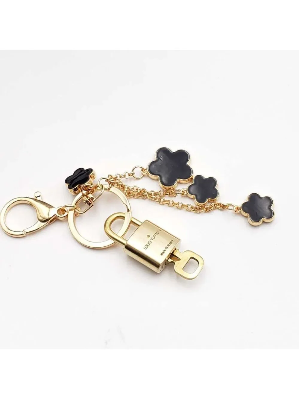 Louis Vuitton Gold Lock 🔒 Authentic LV Key + Unbranded Flower Bag Charm